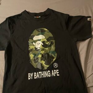 BAPE Black T-Shirt with Camo Ape Logo